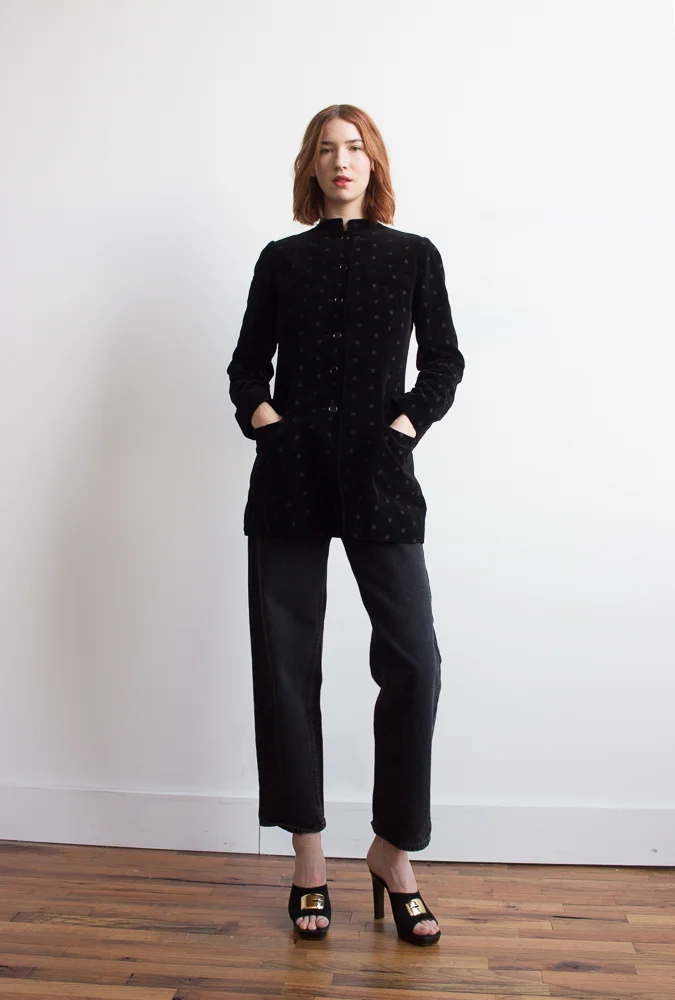 1970s Yves Saint Laurent Velvet Russian Collection Jacket
